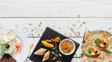 Aperatifler menü profesyonel yemek servisi
