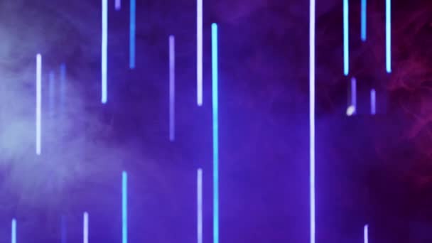 Неоновый светлый туман цвета пара фантом синий фон — стоковое видео