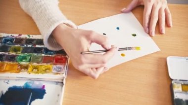 renk uyumu kadın sanatçı el boyama tekerleği