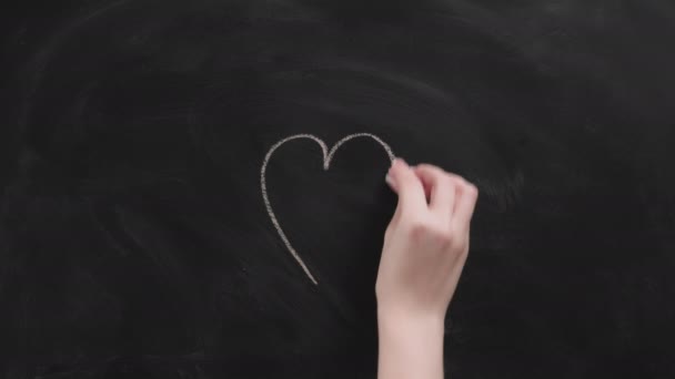 Amor signo mano dibujo corazón pizarra conjunto 3 — Vídeo de stock