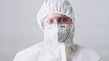 Tıbbi bilimadamı koruyucu giysi Google maskesi