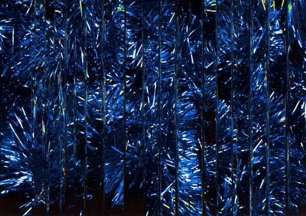 Lametta abstrakt Hintergrund Weihnachten Dekor blau — Stockfoto