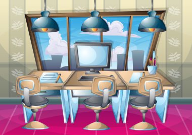 çizgi film vektör illüstrasyon iç sınıf ayrı katmanları ile