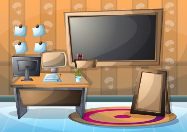 çizgi film vektör illüstrasyon iç sınıf ayrı katmanları ile