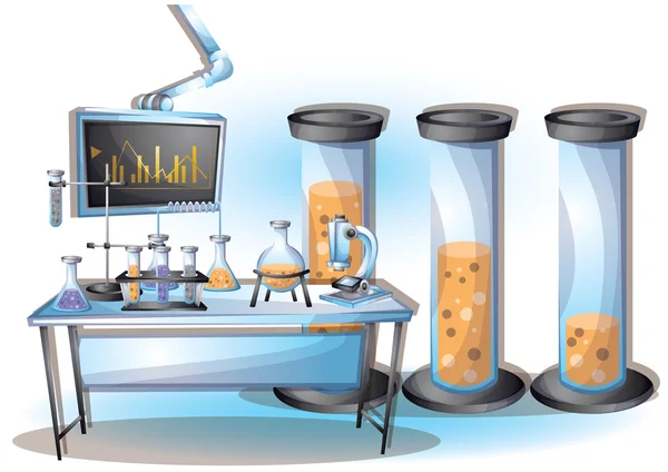 Cartoon Vektor Illustration Labor Innenraum mit getrennten Schichten — Stockvektor
