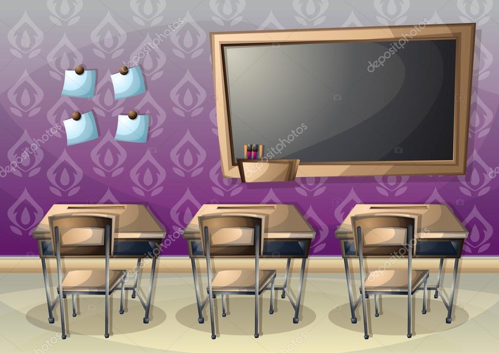 dibujos animados vector ilustración interior salón de clases con capas