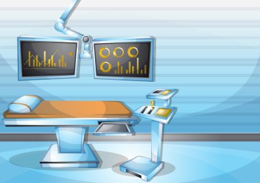 çizgi film vektör illüstrasyon iç Cerrahi operasyon oda ayrı katmanları ile