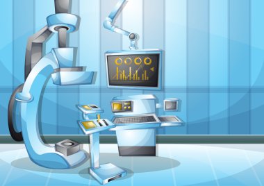 çizgi film vektör illüstrasyon iç Cerrahi operasyon oda ayrı katmanları ile