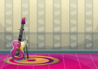 çizgi film vektör illüstrasyon iç müzik odası ayrı katmanları ile