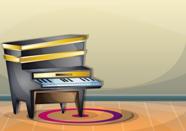 çizgi film vektör illüstrasyon iç müzik odası ayrı katmanları ile