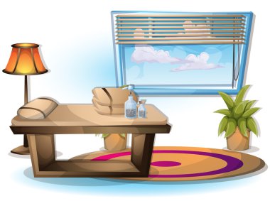 çizgi film vektör illüstrasyon iç spa oda ayrı katmanları ile