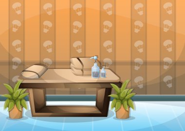 çizgi film vektör illüstrasyon iç spa oda ayrı katmanları ile