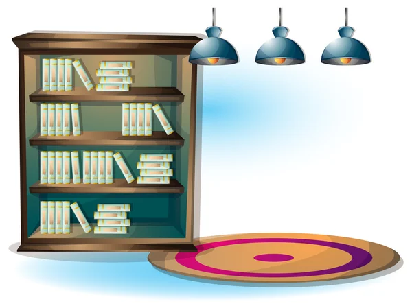 Cartoon Vektor Illustration Innenraum Bibliothek Raum mit getrennten Ebenen — Stockvektor
