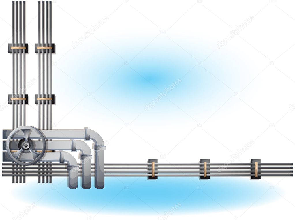 cartoon vector illustration water pipe wall with separated layers