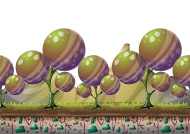 oyun sanatı ve animasyon oyun tasarım varlık için ayrılmış katmanları ile karikatür vektör doğa manzara arka plan