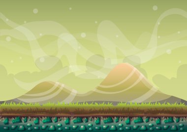 oyun sanatı ve animasyon oyun tasarım varlık için ayrılmış katmanları ile karikatür vektör doğa manzara arka plan