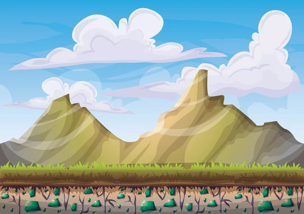 Dibujos animados vector naturaleza paisaje fondo con capas separadas para el arte del juego y animación juego activo de diseño — Vector de stock