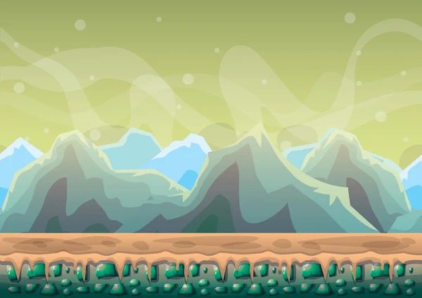 Cartoon-Vektor Natur Landschaft Hintergrund mit getrennten Ebenen für Spielkunst und Animation Game Design Asset — Stockvektor