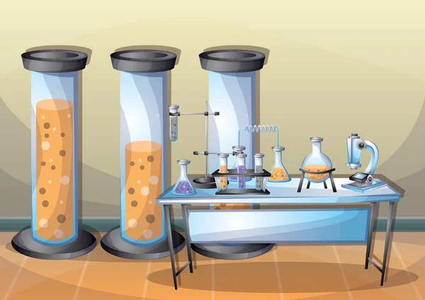 Cartoon Vektor Illustration Labor Innenraum mit getrennten Schichten — Stockvektor