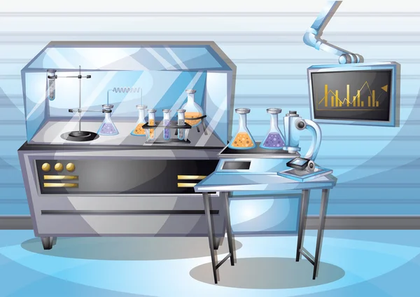 Cartoon Vektor Illustration Labor Innenraum mit getrennten Schichten — Stockvektor