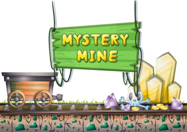 çizgi film vektör mağara oyunu ve animasyon için ayrı katmanları ile