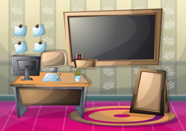 çizgi film vektör illüstrasyon iç sınıf ayrı katmanları ile