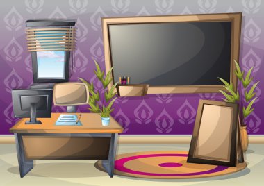 çizgi film vektör illüstrasyon iç sınıf ayrı katmanları ile