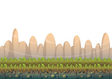 çizgi film vektör doğa manzara arka plan ile oyun sanat ve animasyon için ayrı katmanlar