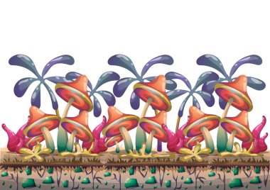 çizgi film vektör doğa manzara arka plan ile oyun sanat ve animasyon için ayrı katmanlar