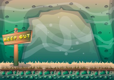 çizgi film vektör mağara oyunu ve animasyon için ayrı katmanları ile