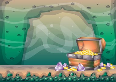 çizgi film vektör mağara oyunu ve animasyon için ayrı katmanları ile