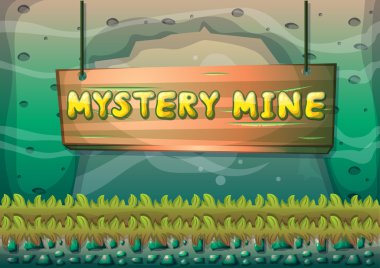 çizgi film vektör mağara oyunu ve animasyon için ayrı katmanları ile