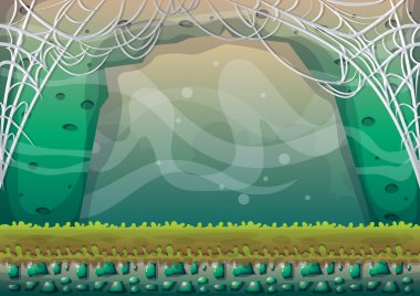 çizgi film vektör mağara oyunu ve animasyon için ayrı katmanları ile