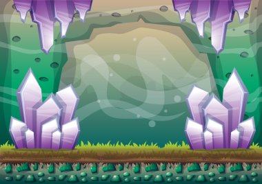 çizgi film vektör mağara oyunu ve animasyon için ayrı katmanları ile