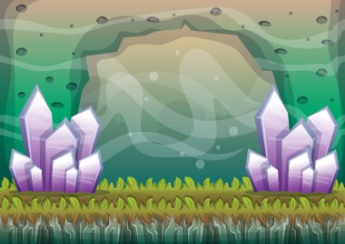 çizgi film vektör mağara oyunu ve animasyon için ayrı katmanları ile