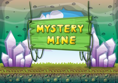 çizgi film vektör mağara oyunu ve animasyon için ayrı katmanları ile