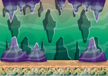 çizgi film vektör mağara oyunu ve animasyon için ayrı katmanları ile