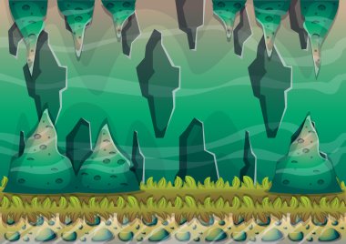 çizgi film vektör mağara oyunu ve animasyon için ayrı katmanları ile