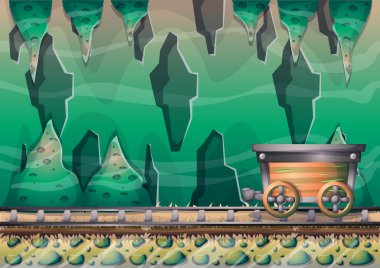 çizgi film vektör mağara oyunu ve animasyon için ayrı katmanları ile