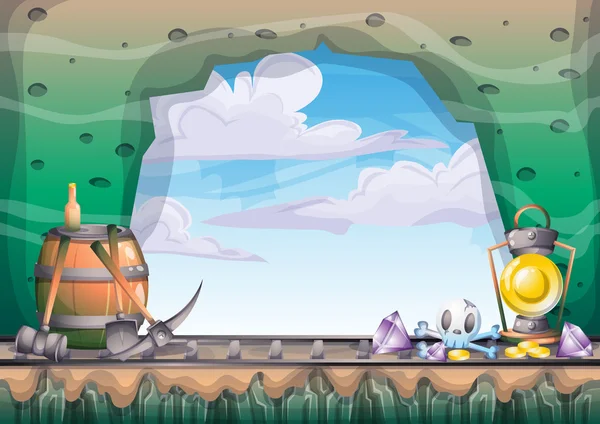 çizgi film vektör mağara oyunu ve animasyon için ayrı katmanları ile