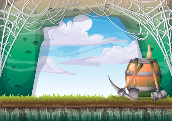 çizgi film vektör mağara oyunu ve animasyon için ayrı katmanları ile