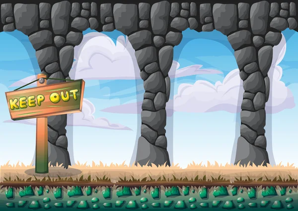 Rajzfilm vektor barlang elkülönített rétegek játék és animáció — Stock Vector