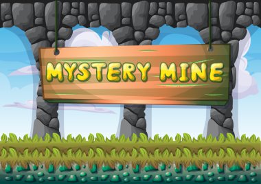 çizgi film vektör mağara oyunu ve animasyon için ayrı katmanları ile