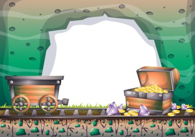 cartoon vector cave with separated layers for game and animation clipart