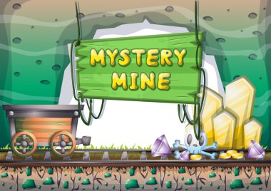 çizgi film vektör mağara oyunu ve animasyon için ayrı katmanları ile