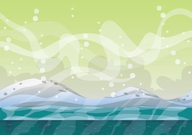 oyun ve animasyon için ayrılmış katmanları ile karikatür vektör kar manzara arka plan