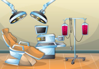 çizgi film vektör illüstrasyon iç Cerrahi operasyon oda ayrı katmanları ile