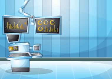 çizgi film vektör illüstrasyon iç Cerrahi operasyon oda ayrı katmanları ile