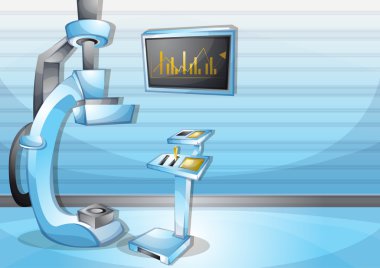 çizgi film vektör illüstrasyon iç Cerrahi operasyon oda ayrı katmanları ile