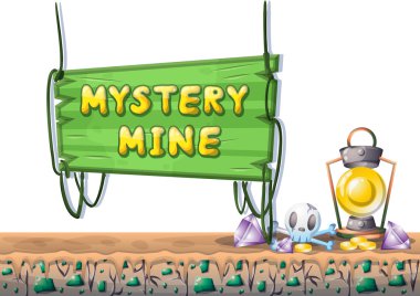 çizgi film vektör mayın oyunun hedefi ayrı katmanları ile